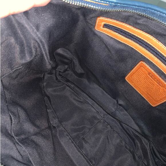 RARE Vintage COACH Distressed Striped Color Block Hobo Shoulder Bag w/ Wristlet - Picture 13 of 16